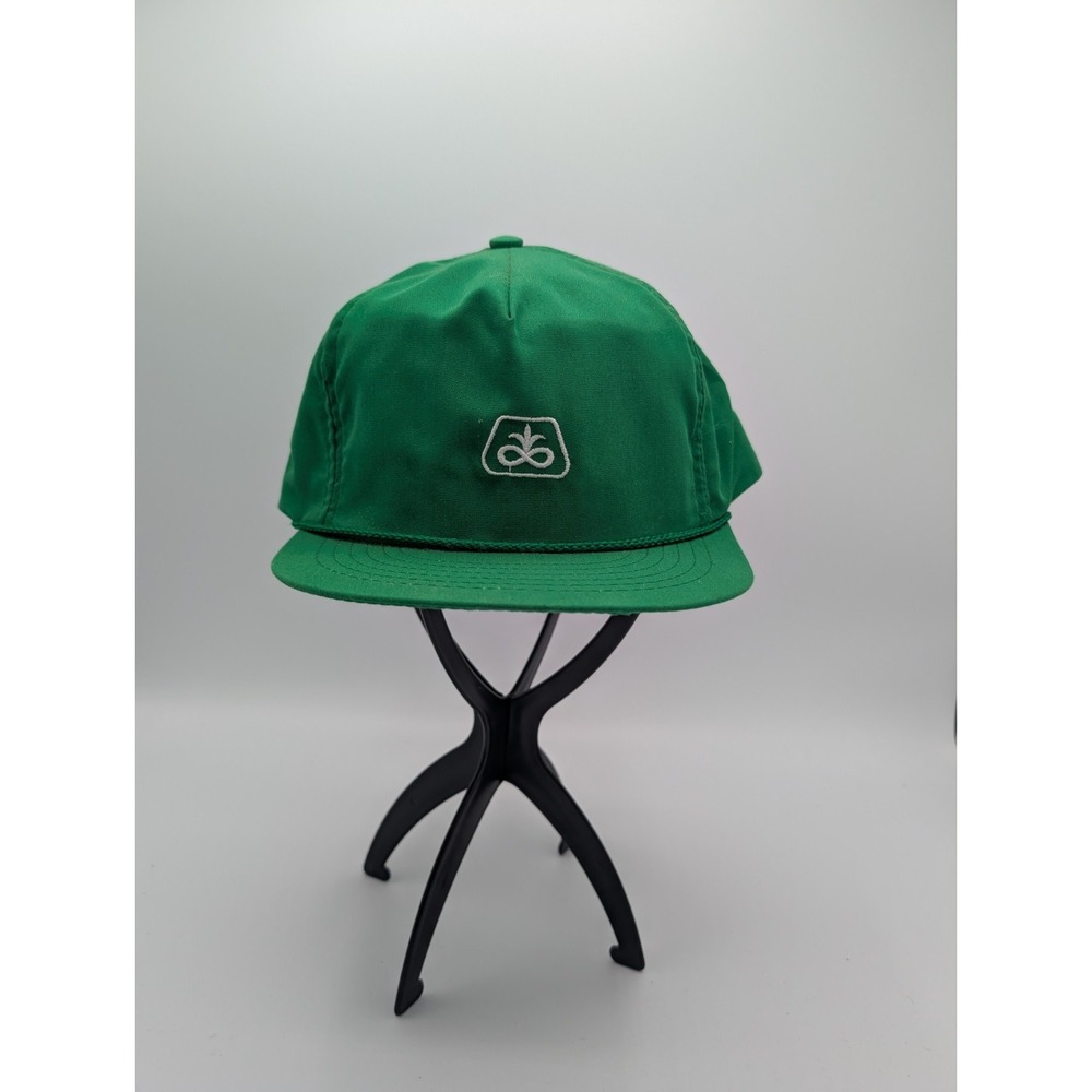 Pioneer Seed Leather Strap Rope Hat Vintage Cap Swingster Green